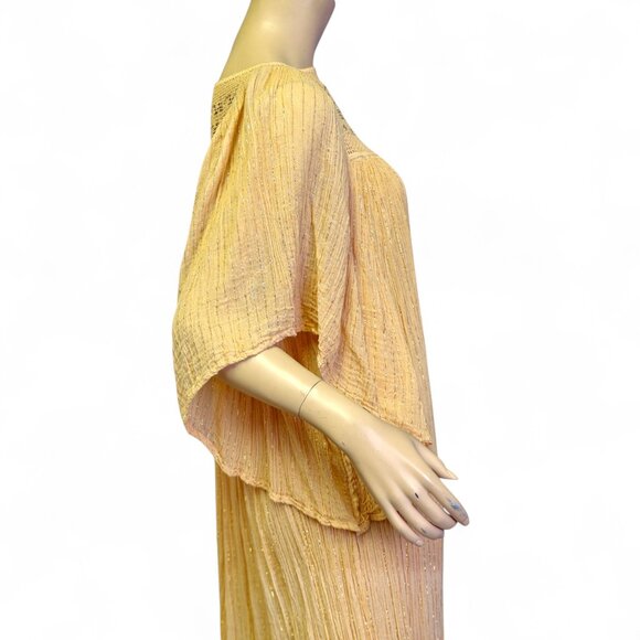 Vintage 1970s Gauze Cotton Dress with Metallic Threads - Picture 11 of 15
